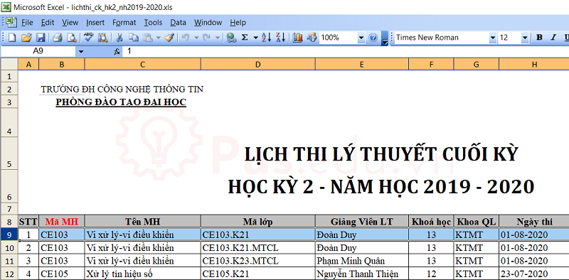 cach co dinh dong va cot trong excel 10