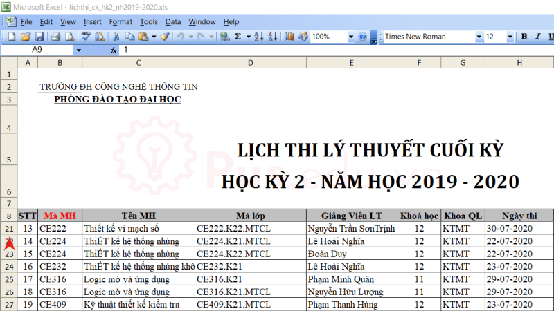 cach co dinh dong va cot trong excel 12