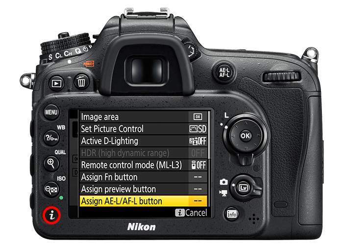 How to setup AF-On Nikon D7200