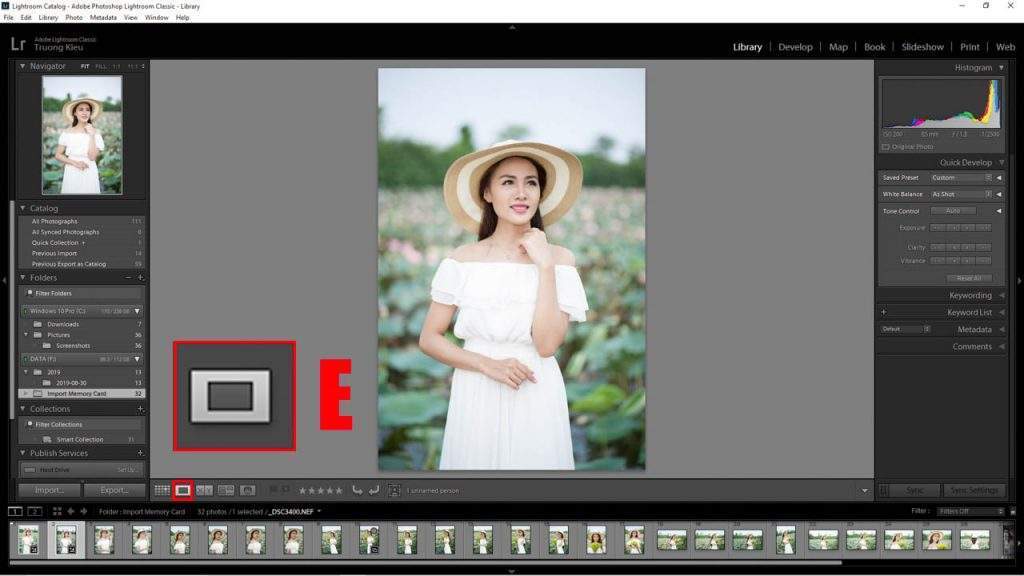 Loupe view in Lightroom 2019
