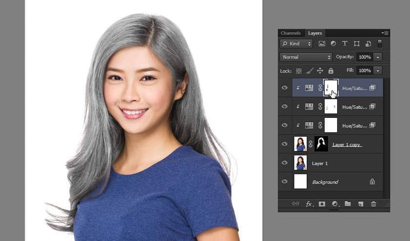 bước 6 đổi màu tóc trong photoshop