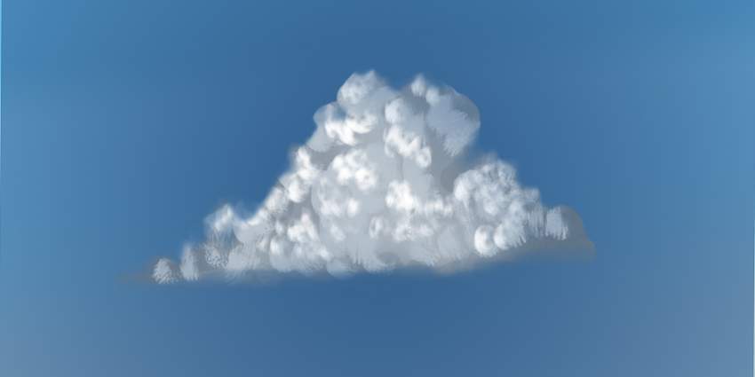 đám mây với các đường nét thô tạo thành