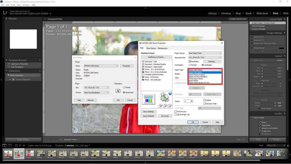 how to print with lightroom