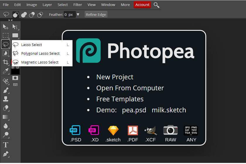 lasso tool trong photoshop online