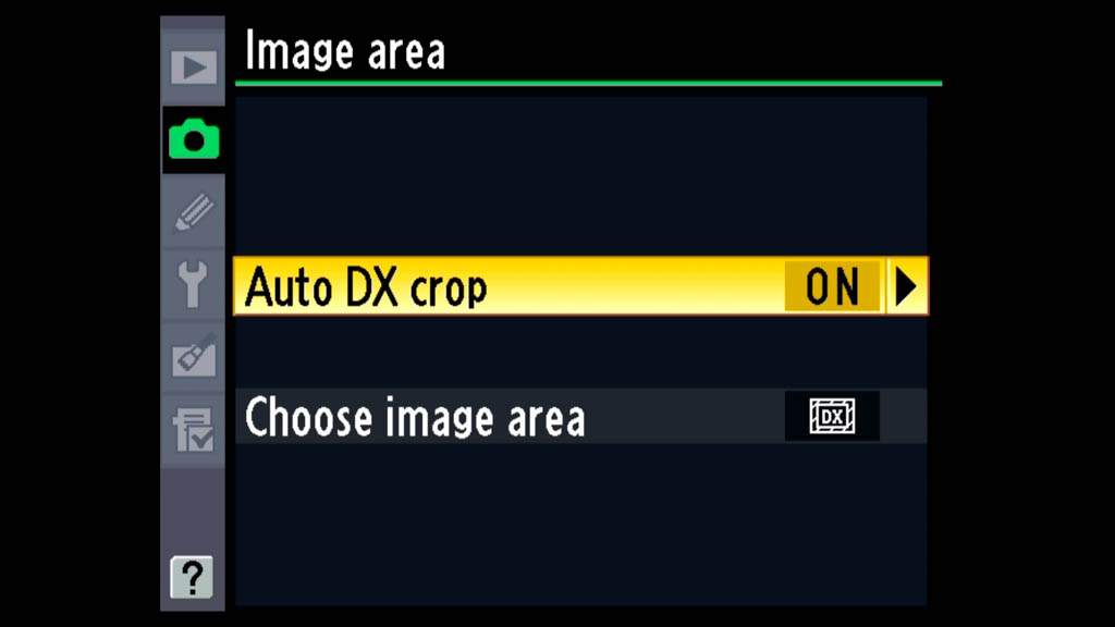 nikon auto dx crop mode