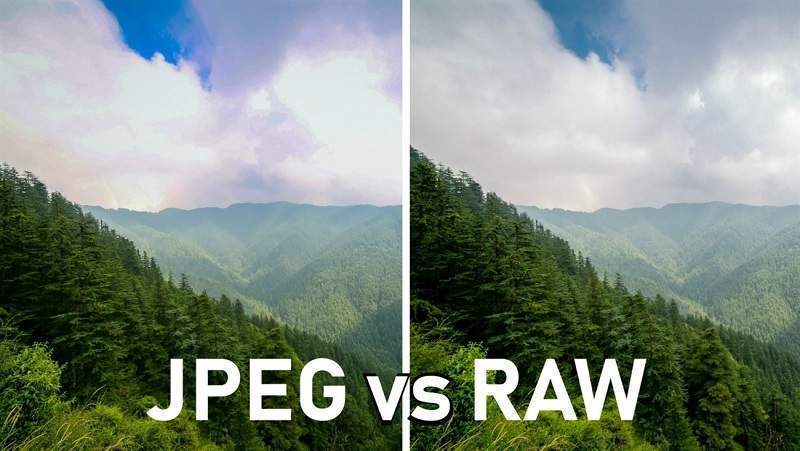 So sánh giữa định dạng JPEG và RAW