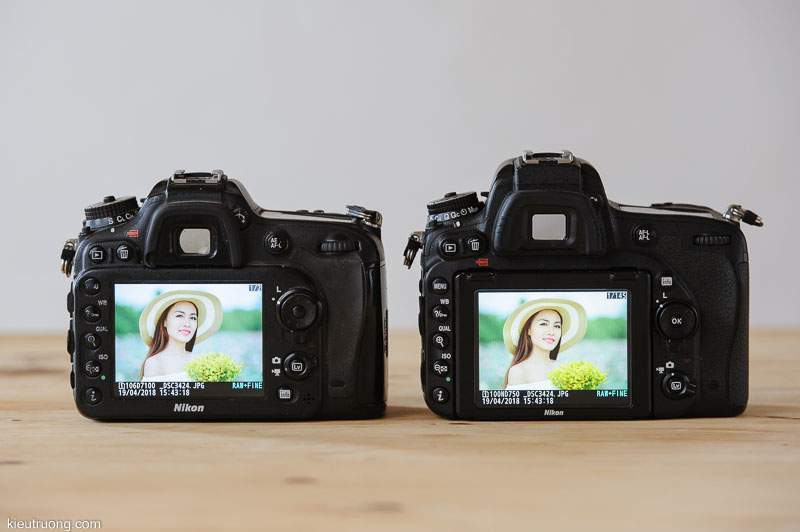 so sánh màn hình Nikon D750 và Nikon D7100