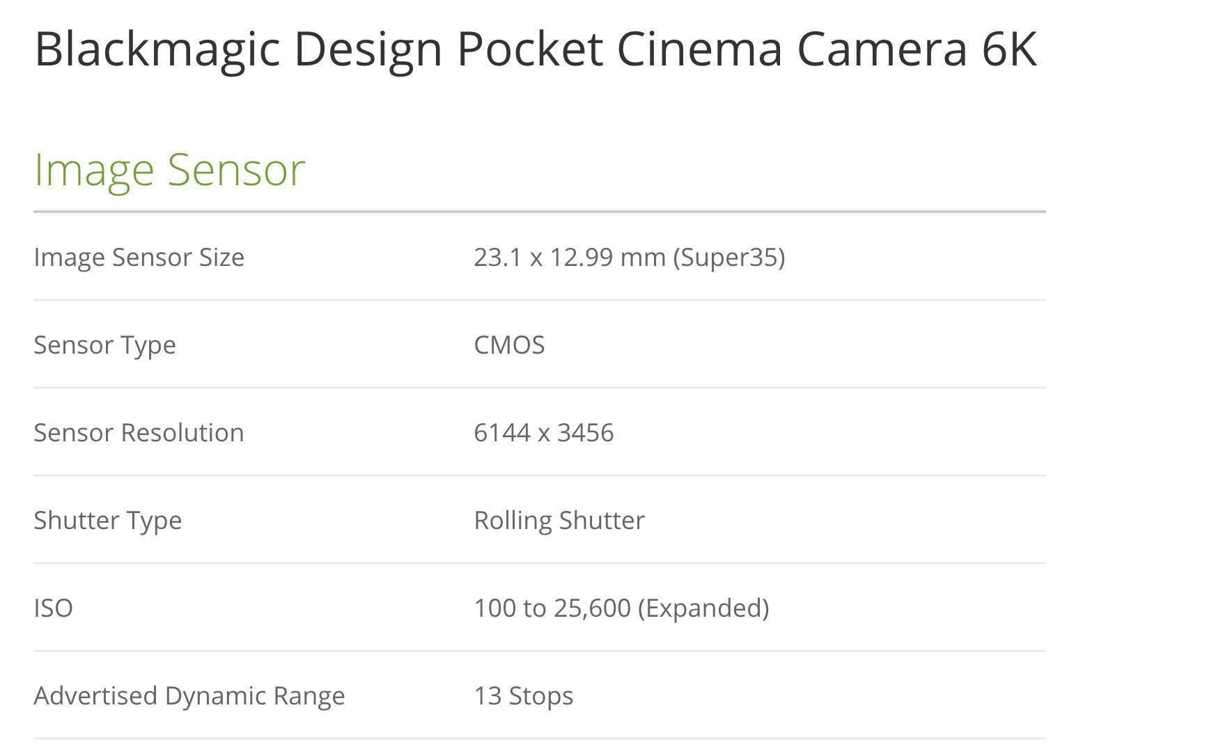 Thông tin chi tiết về máy Blackmagic Design Pocket Cinema Camera 6K (Canon EF)